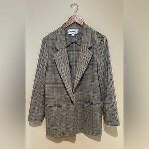BB Dakota NWOT Plaid Blazer in Brown, Crème & Blue Size L